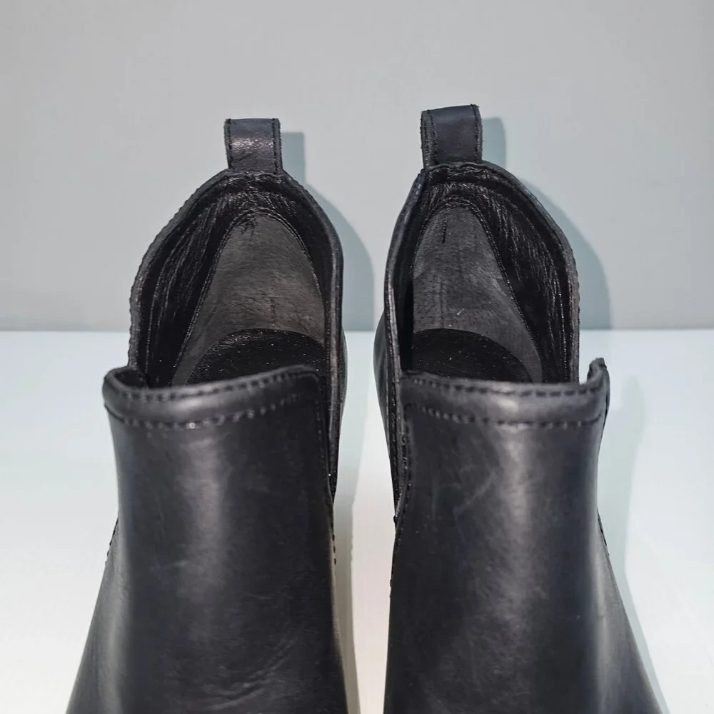 Jeffrey Campbell Rosalee Western Ankle Bootie Womens 8 Black Leather Heel NEW